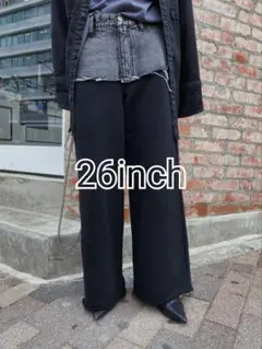 美品 AMERI DENIM SWEAT DOCKING WIDE PANTSのサムネイル
