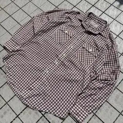 ✌*️様 70s-80s vintage コットンシャツ ブロックチェック 短丈