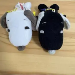 スヌーピー ぬいぐるみ マスコット キーホルダー 白黒セット