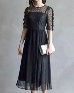 極品！AIMER （エメ）ギャザースリーブレースアップドレス　XSサイズ小さい