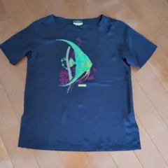 Salvatore Ferragamo シルクTシャツ 魚柄 ネイビー Sのサムネイル