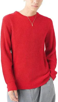 (ベストマート)BestMart M～5Lサイズ 7G 畦編み クルーネック.