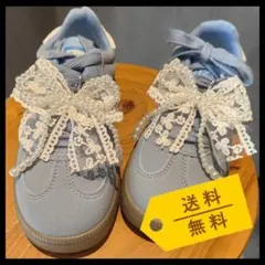 シューズアクセサリー パール リボン レース 2個セット 左右 流行 おしゃれ