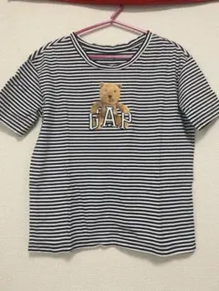GAP ストライプ 半袖Tシャツ クマ刺繍