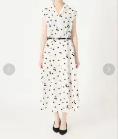 最終値下げ！【美品】IENA sese チェリー柄ロングシャツワンピース　水玉