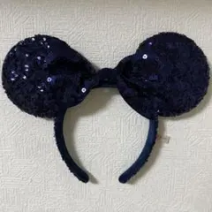 ディズニー　カチューシャ　スパンコール　青