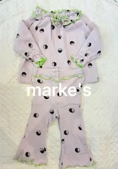 マーキーズ　長袖セットアップ　ワッフル生地　80cm 美品