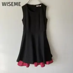 ノースリーブフレアワンピース　ドレス　ブラック•ピンク　膝丈　パーティー二次会