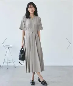 COCODEAL ココディール メランジハーフジップノースリタックワンピース