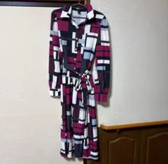 SHEIN 幾何学ロングワンピース