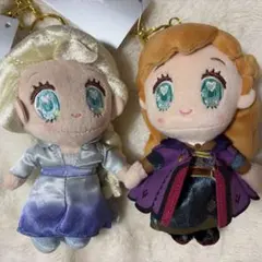TINY プリンセス アナと雪の女王 アナ エルサ ぬいぐるみ キーチェーン