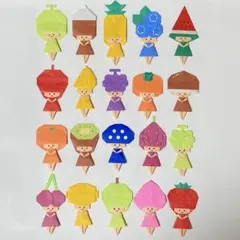 [食べ物の小人20個] 増量可能 ハンドメイド 折り紙 壁面飾り ハロウィン