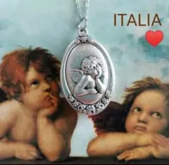 ラファエロの天使頬杖天使エンジェルイタリア語バージョンお守りネックレスペンダント