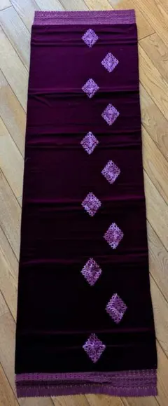 紫色 着物ショール レースエッジ