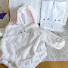 ★ベビー服 うさぎ ウサギ 着ぐるみ パジャマ ロンパース コスプレ 100