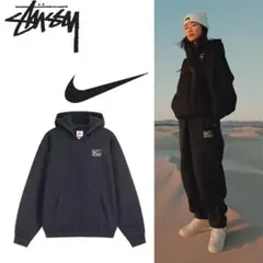 Stussy × Nike コラボパーカー M 黒セットアップ