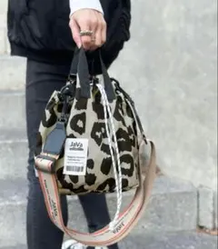 ノエさん様専用　8月15日までjava 2wayレオパード柄　巾着バッグ