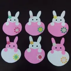 ハート・ウサギのミニカード6枚セット