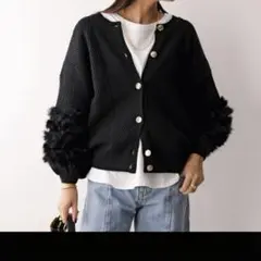 新品未使用　トラッゾドンナ　ファー付きカーディガン