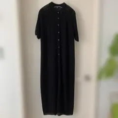 UNIQLOブラックニットワンピース 半袖 ロング