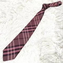 BURBERRY LONDON ✨️ 細身 ネクタイ ノバチェック くすみピンクのサムネイル