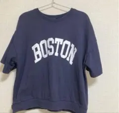 coca 薄手スウェット半袖 Tシャツ　ネイビー