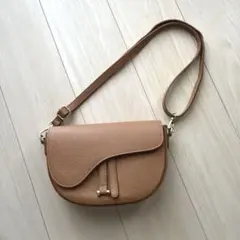 MILLELA FIRENZE ショルダーバッグ 革 サドルバッグ 茶 ブラウン