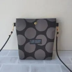 ハンドメイド ちょっとそこまでショルダー ドット 黒×グレー
