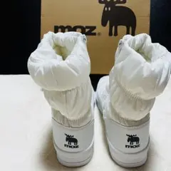 新品未使用！moz防水裏ボアサイドジップタウンブーツホワイト24.5 Lサイズ