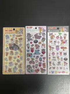 プチドロ　トムとジェリー　キャンディグリッターステッカー　4サイズステッカー