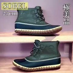 【極美品】ソレル SOREL アウトアンドアバウト 防水レザー ブーツ 23