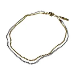 ヴィンテージ　アンクレット　２連　ミニボールチェーン