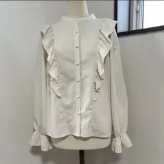 ブラウス アイボリー フリル 長袖