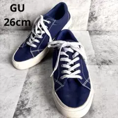 【GU】メンズ スニーカー ネイビー 紺色 26cm シンプル カジュアルのサムネイル