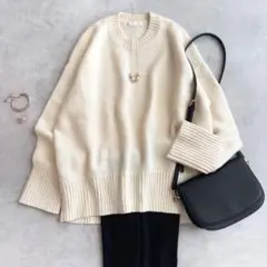 美品 ◆GALERIE VIE ファインウールクルーネックプルオーバー　Mサイズ