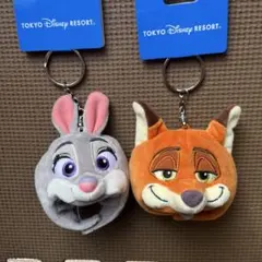 ディズニー　ズートピア　ニック＆ジュディファンキャップキーチェーン