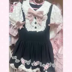 リズリサ♡姫カジワンピース♡花柄刺繍レースフリル♡ジャンスカ