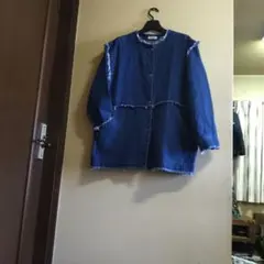 フリンジダークブルーデニムジャケット2 WAY