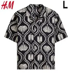 新品 H&M アロハシャツ ヤシの木 リゾートシャツ Lサイズのサムネイル
