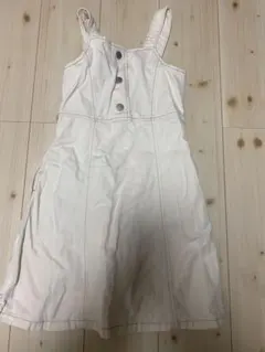 【可愛い！】キッズ ジャンパースカート ワンピース 白 140 匿名配送