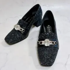 完売美品✨ダイアナ ヒールアップオペラパンプス ビジュー 23.0