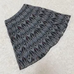 『ミッシェルクラン』 (36) 総柄フレアスカート クラシカル 裏地 シルク