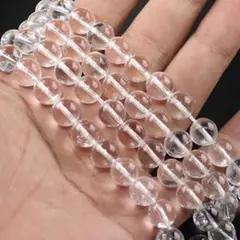 1連売り☆水晶 パワーストーン 4月誕生石 粒売り 連材 1連 36～38cm