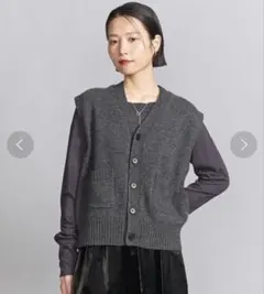 BEAUTY&YOUTH コットン麻 カシュクール 2WAYニットベスト - メルカリ