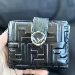 FENDI ズッカ柄 二つ折り財布 ブラック イエローのサムネイル