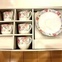 ノリタケ　小花柄コーヒーカップ&ソーサー ボーンチャイナ5客セット