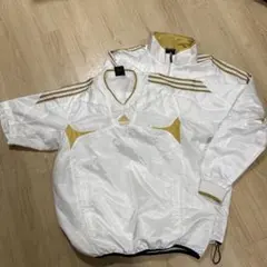 adidas ピステ・ウィンドブレーカー ホワイト/ゴールド