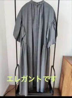 LANVIN en Blue　タックフレアワンピース フレアスリーヴのサムネイル