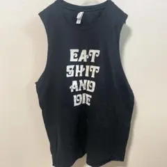 ベラキャンバス【M】メッセージシャツ　チュニックタンクトップ　ゆるダボレイヤード