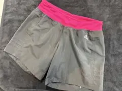 adidas レディースSランニングパンツブラック×ピンク